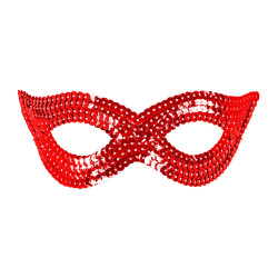 Škraboška červená flitrová